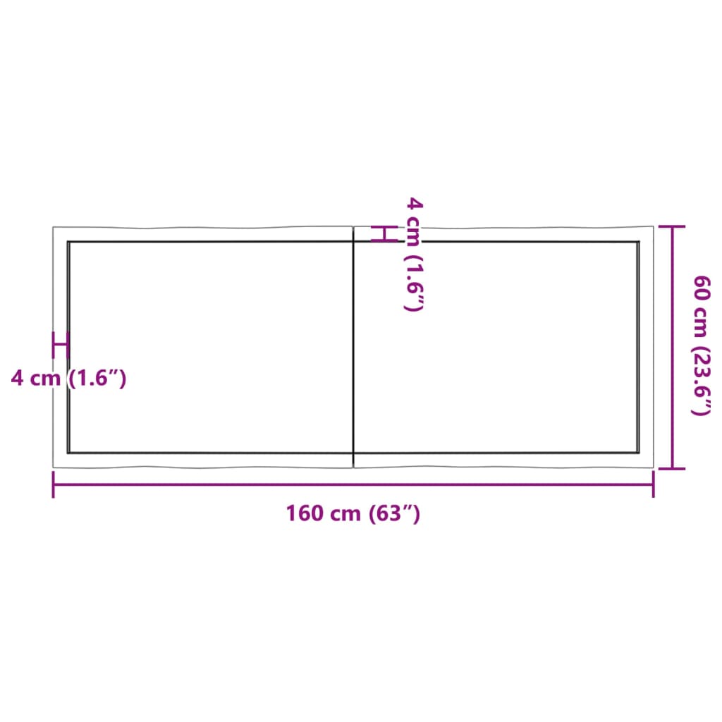 vidaXL Dessus de table bois massif traité bordure assortie