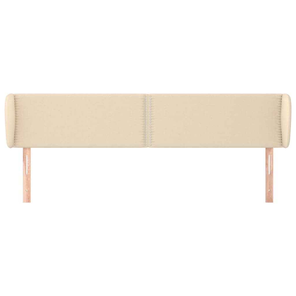 vidaXL Tête de lit avec oreilles Crème 163x23x78/88 cm Tissu