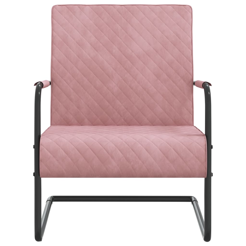 vidaXL Chaise cantilever Rose Velours