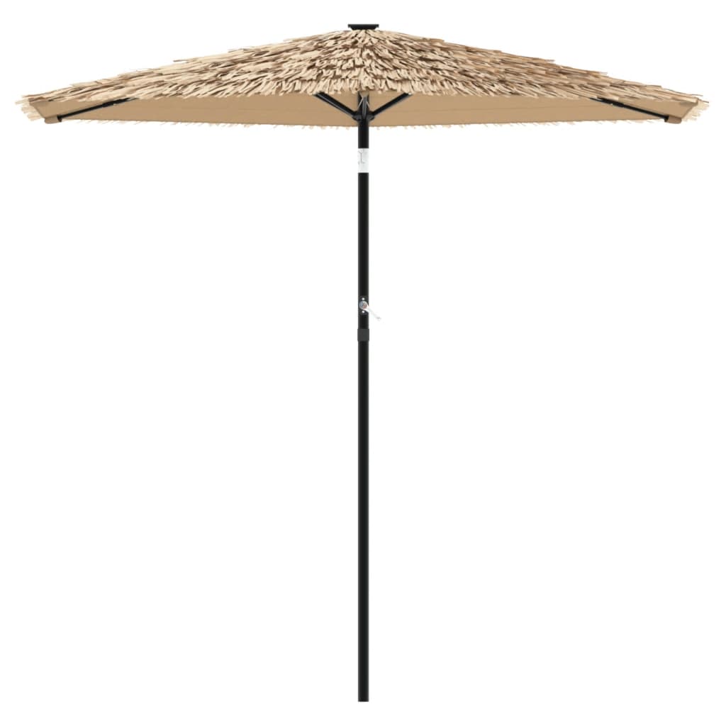 vidaXL Parasol de jardin avec LED et mât en acier marron 223x223x213cm