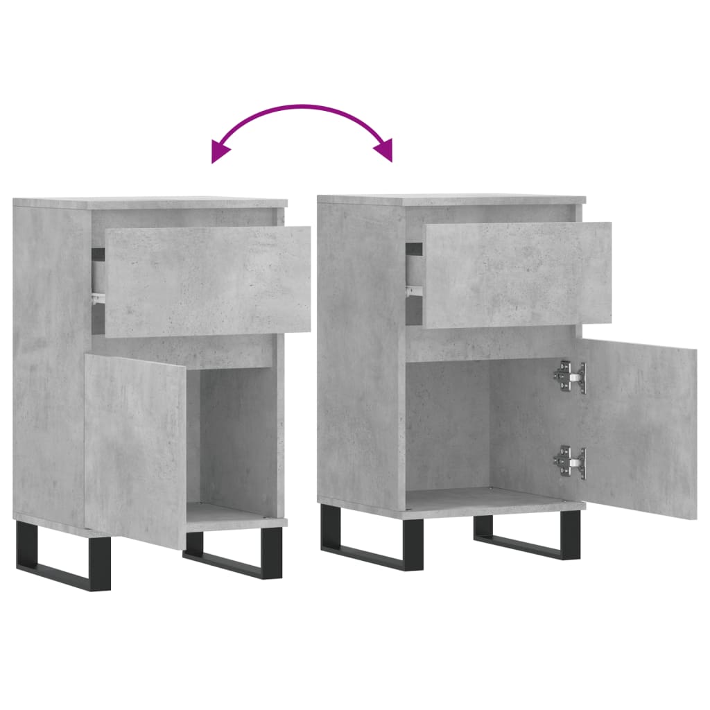 vidaXL Buffet gris béton 40x35x70 cm bois d'ingénierie