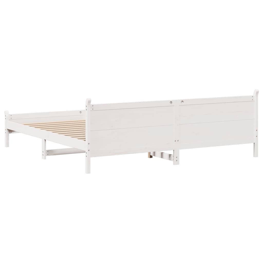 vidaXL Cadre de lit sans matelas blanc 180x200 cm bois massif de pin