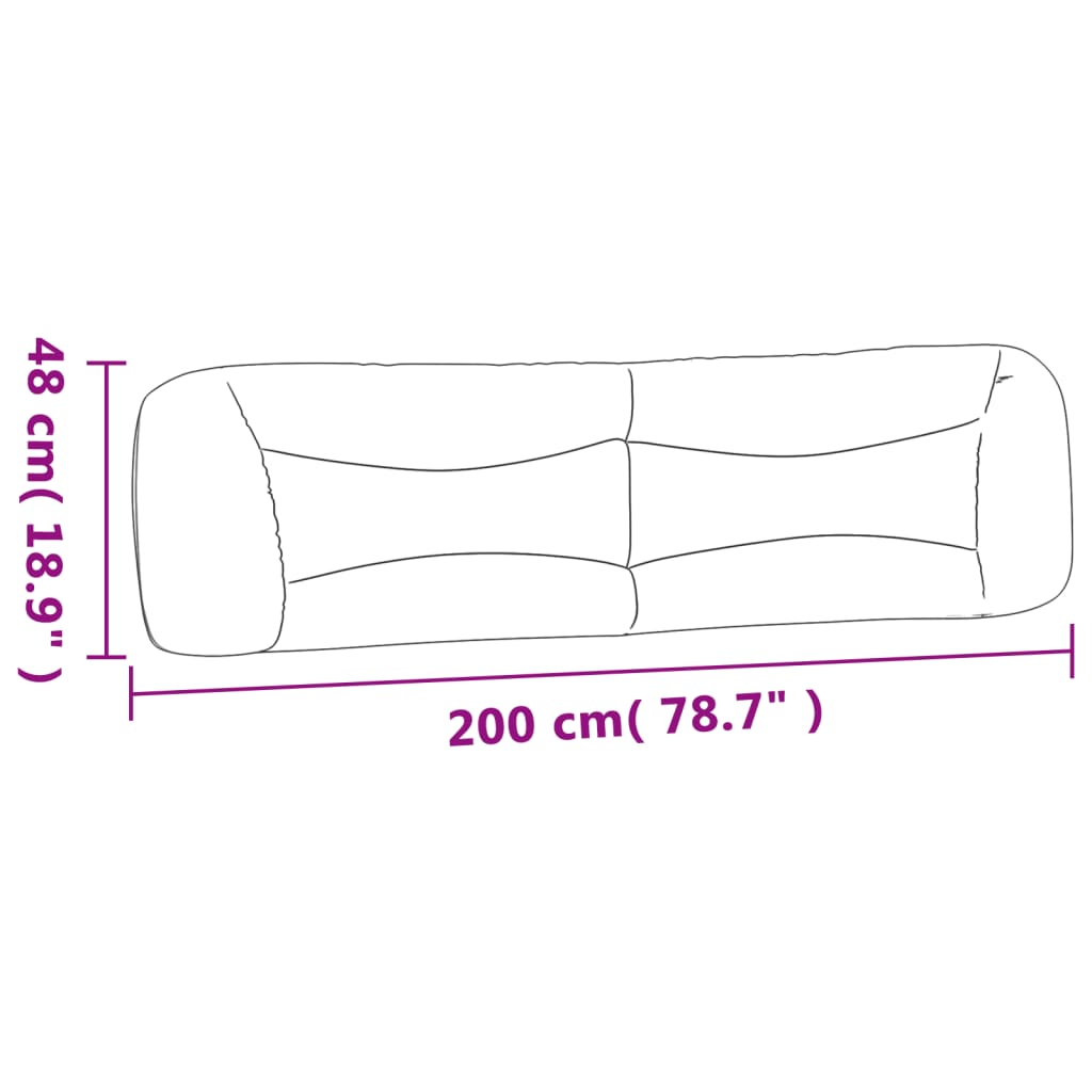 vidaXL Coussin de tête de lit noir 200 cm similicuir