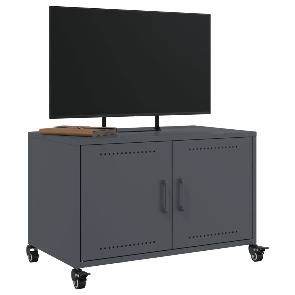 vidaXL Meuble TV anthracite 68x39x43,5 cm acier