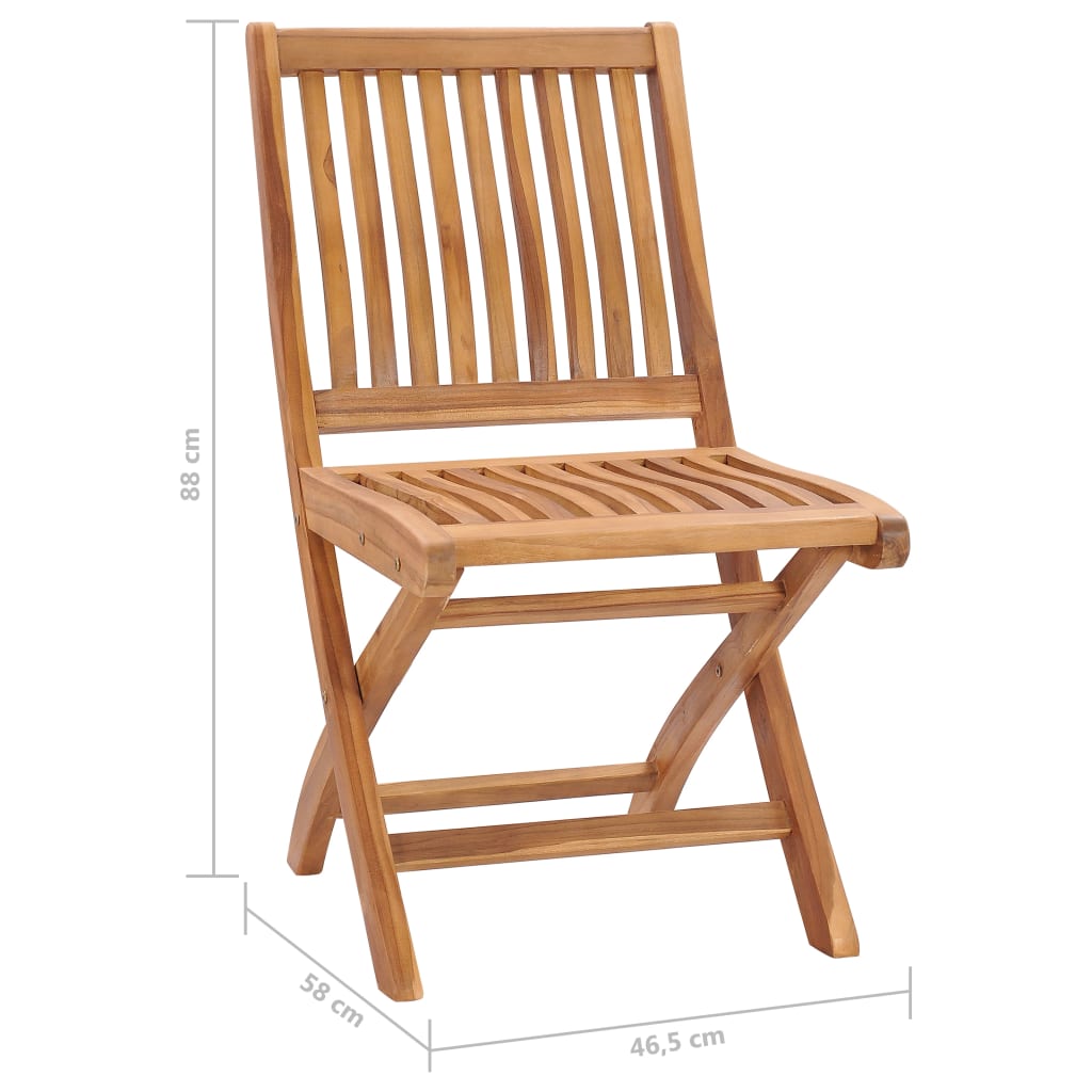 vidaXL Chaises pliables de jardin lot de 6 Bois de teck solide