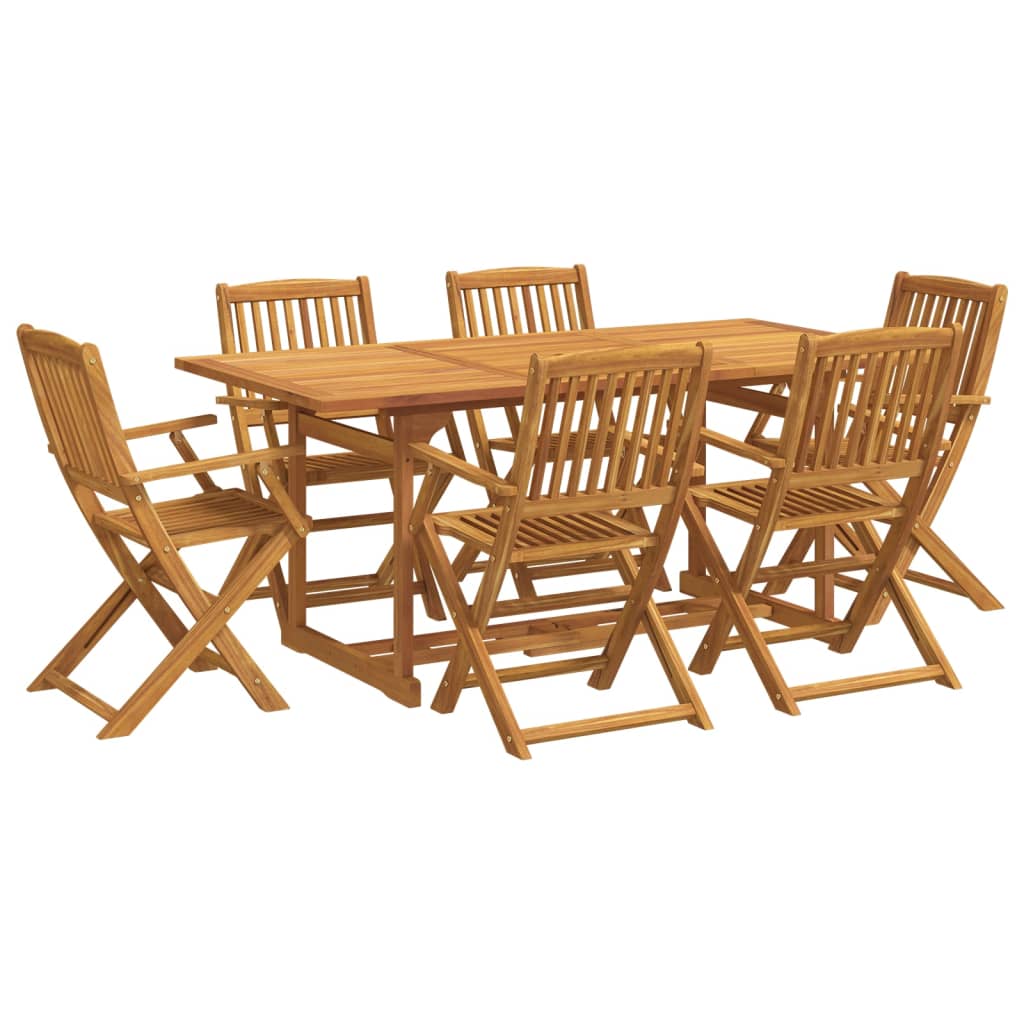 vidaXL Ensemble à manger de jardin 7 pcs bois massif d'acacia