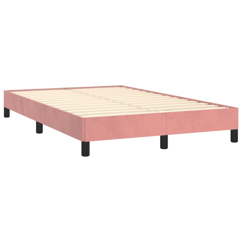 vidaXL Sommier à lattes de lit avec matelas rose 120x190 cm velours