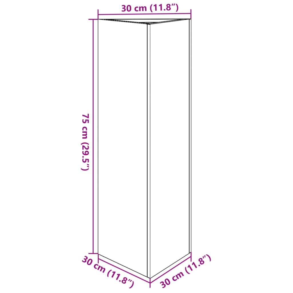 vidaXL Jardinière blanc triangulaire 30x26x75 cm acier