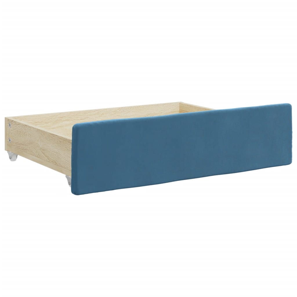 vidaXL Tiroirs de lit 2 pcs bleu bois d'ingénierie et tissu