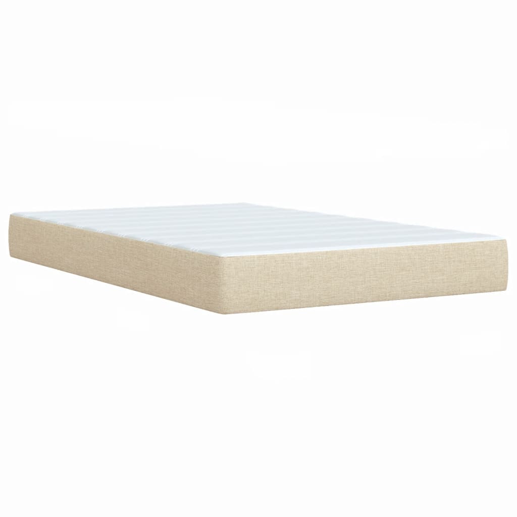 vidaXL Sommier à lattes de lit avec matelas Crème 120x200 cm Tissu