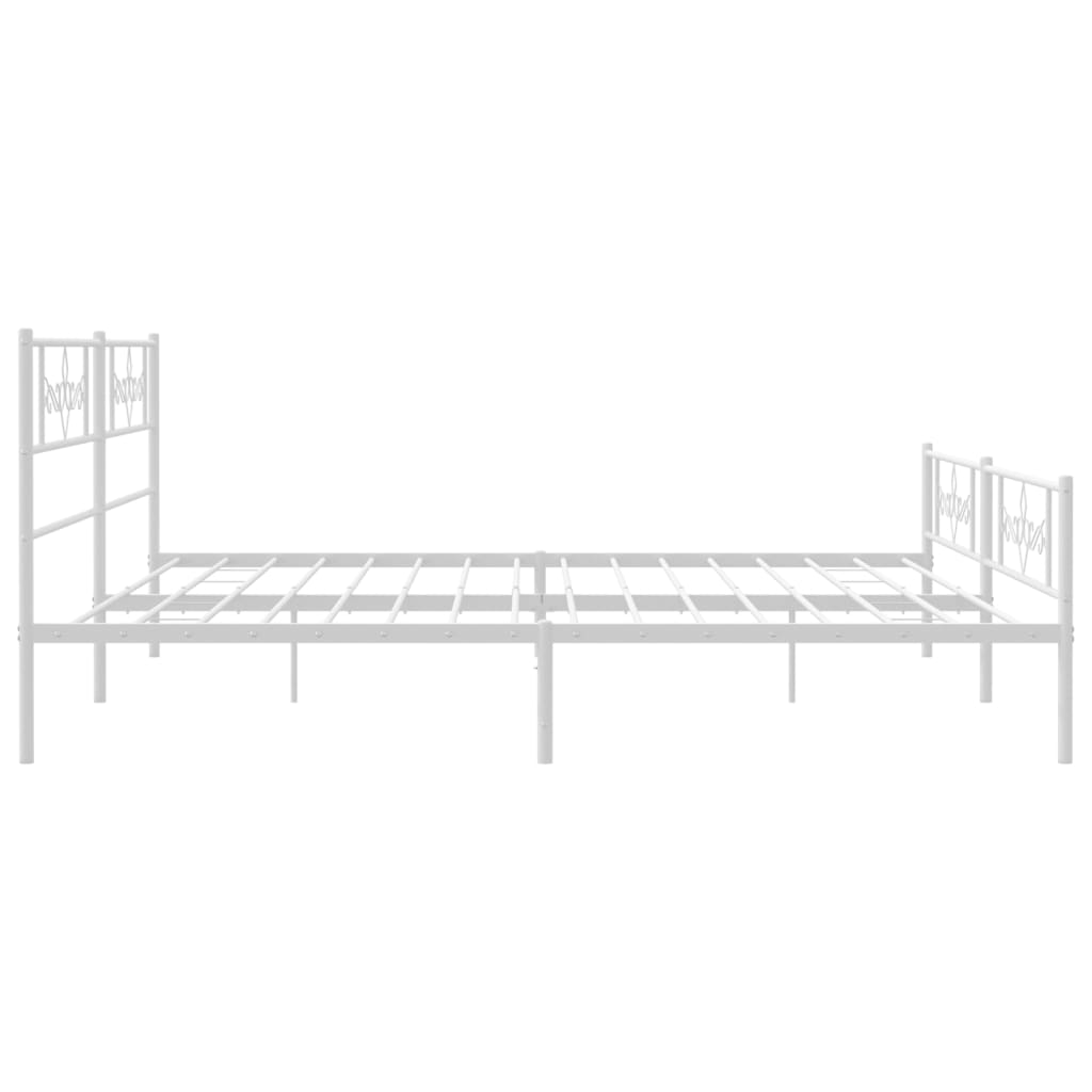 vidaXL Cadre de lit métal sans matelas et pied de lit blanc 200x200 cm