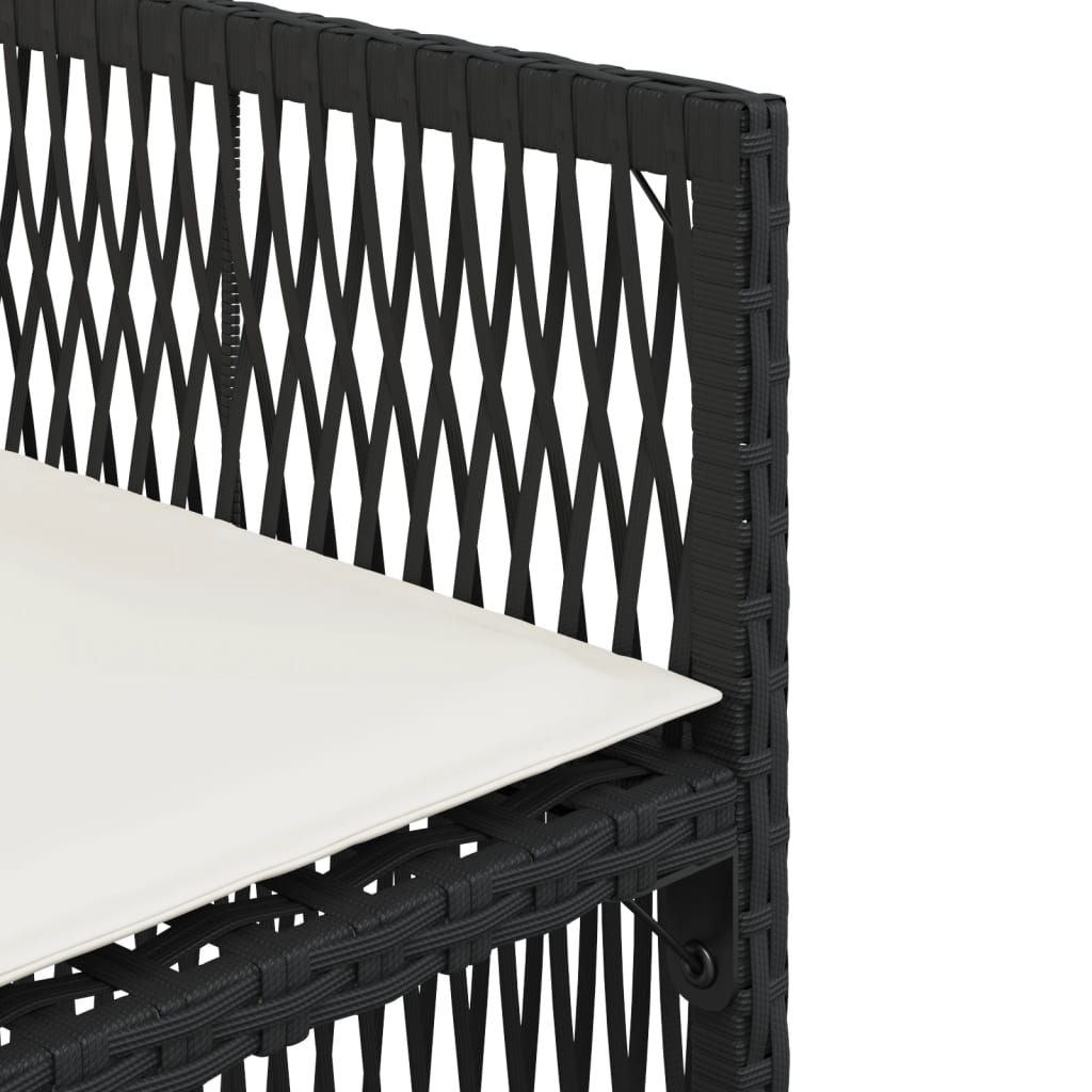 vidaXL Chaises de jardin lot de 4 avec coussins noir résine tressée