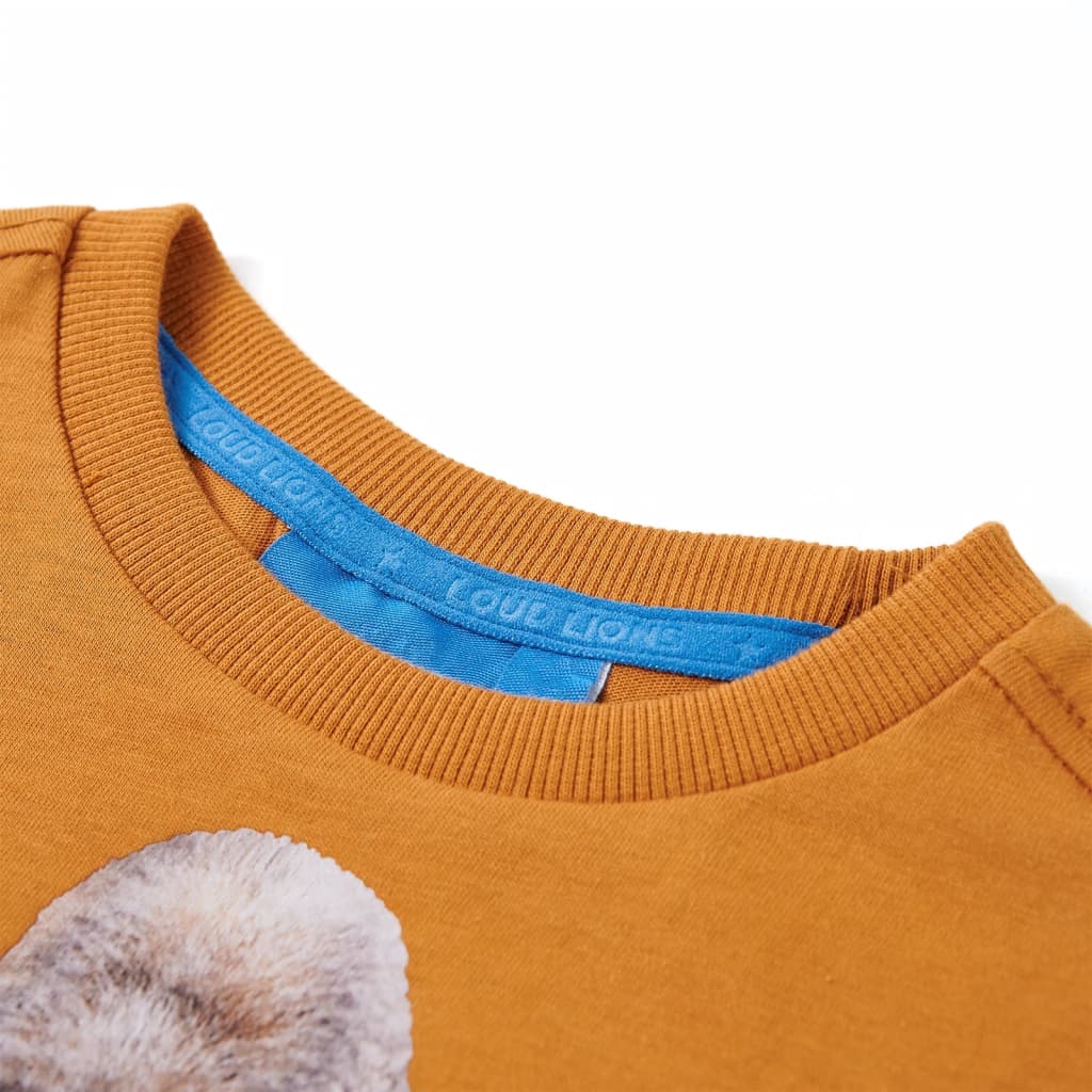 T-shirt enfants à manches longues ocre foncé 116