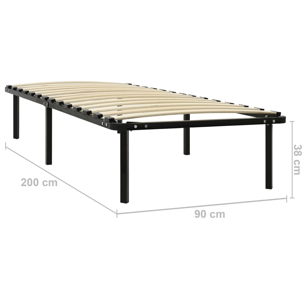 vidaXL Cadre de lit sans matelas noir métal 90x200 cm