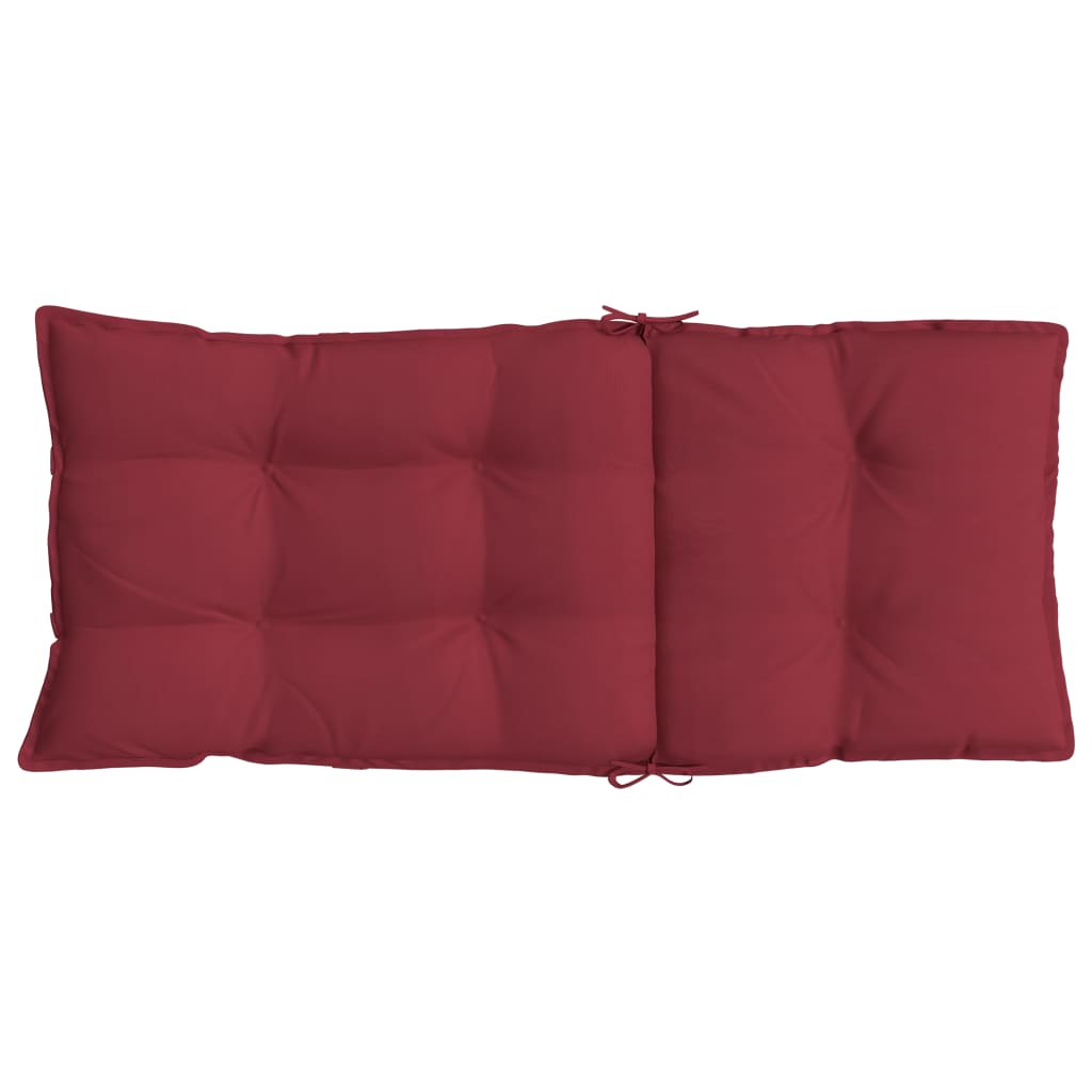 vidaXL Coussins de chaise à dossier haut lot de 2 rouge bordeaux