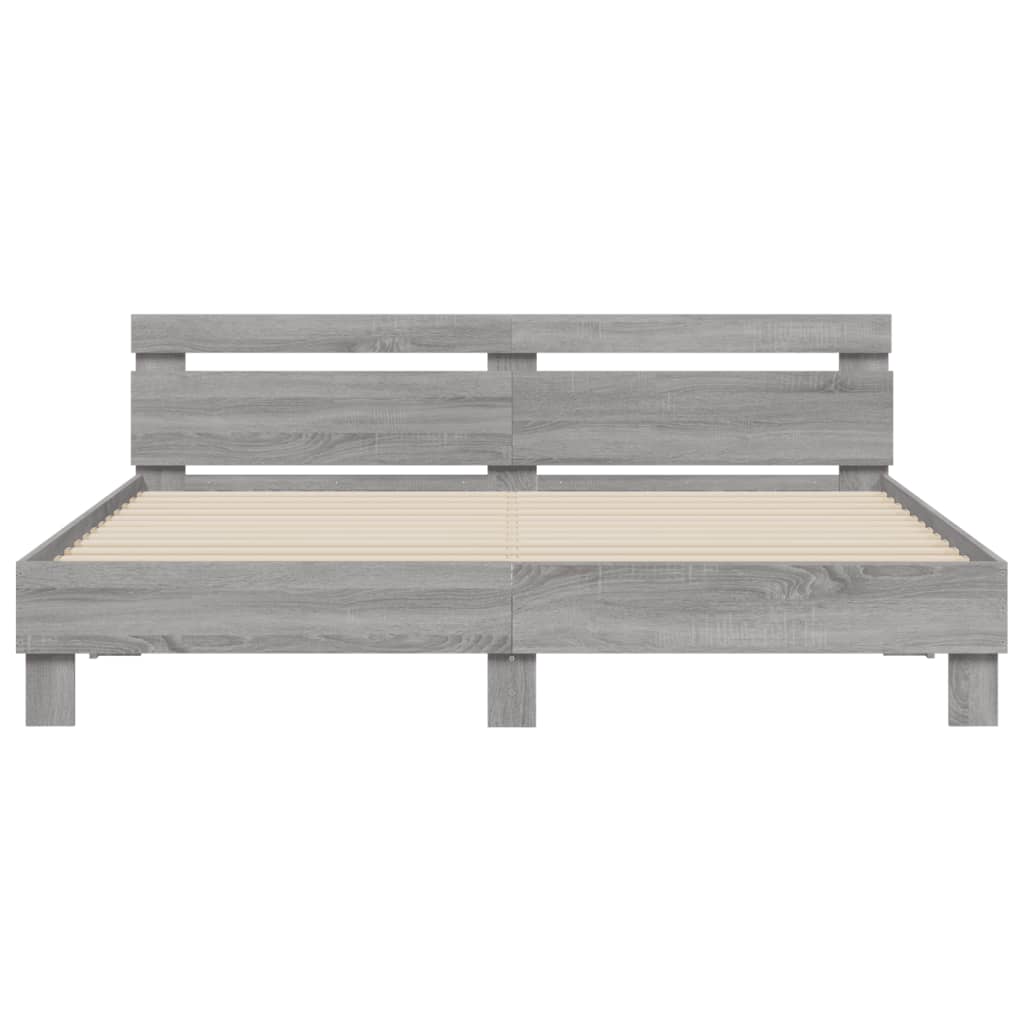 vidaXL Cadre de lit sans matelas sonoma gris 180x200 cm