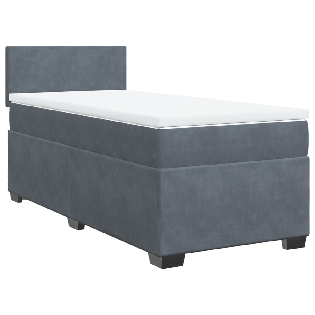 vidaXL Sommier à lattes de lit et matelas Gris foncé 90x190 cm Velours