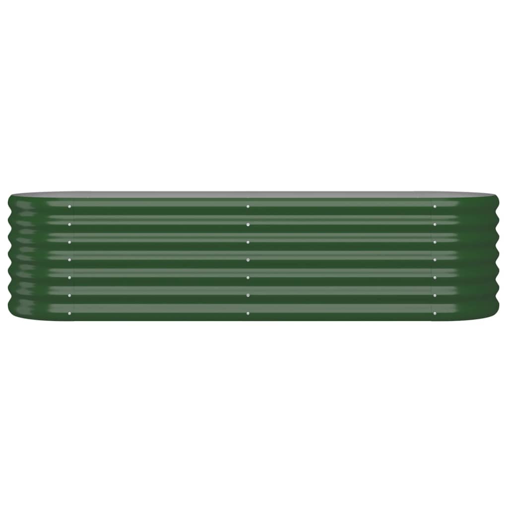 vidaXL Lit surélevé de jardin Acier enduit de poudre 152x40x36 cm Vert