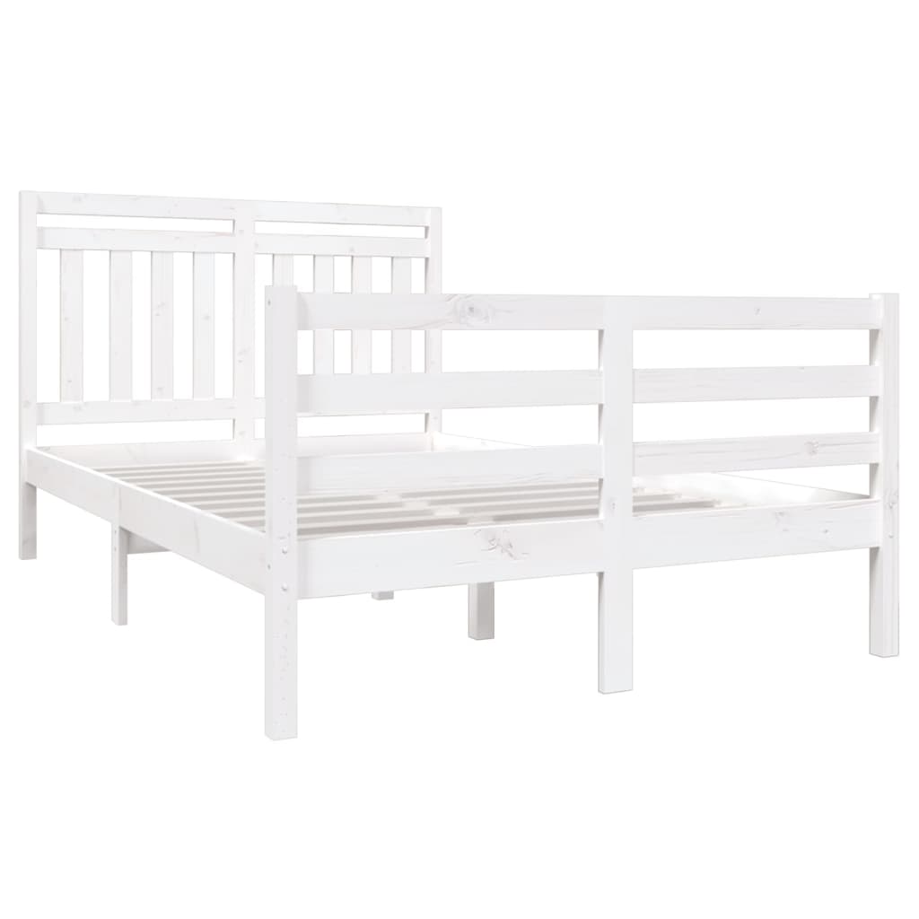 vidaXL Cadre de lit sans matelas blanc bois massif