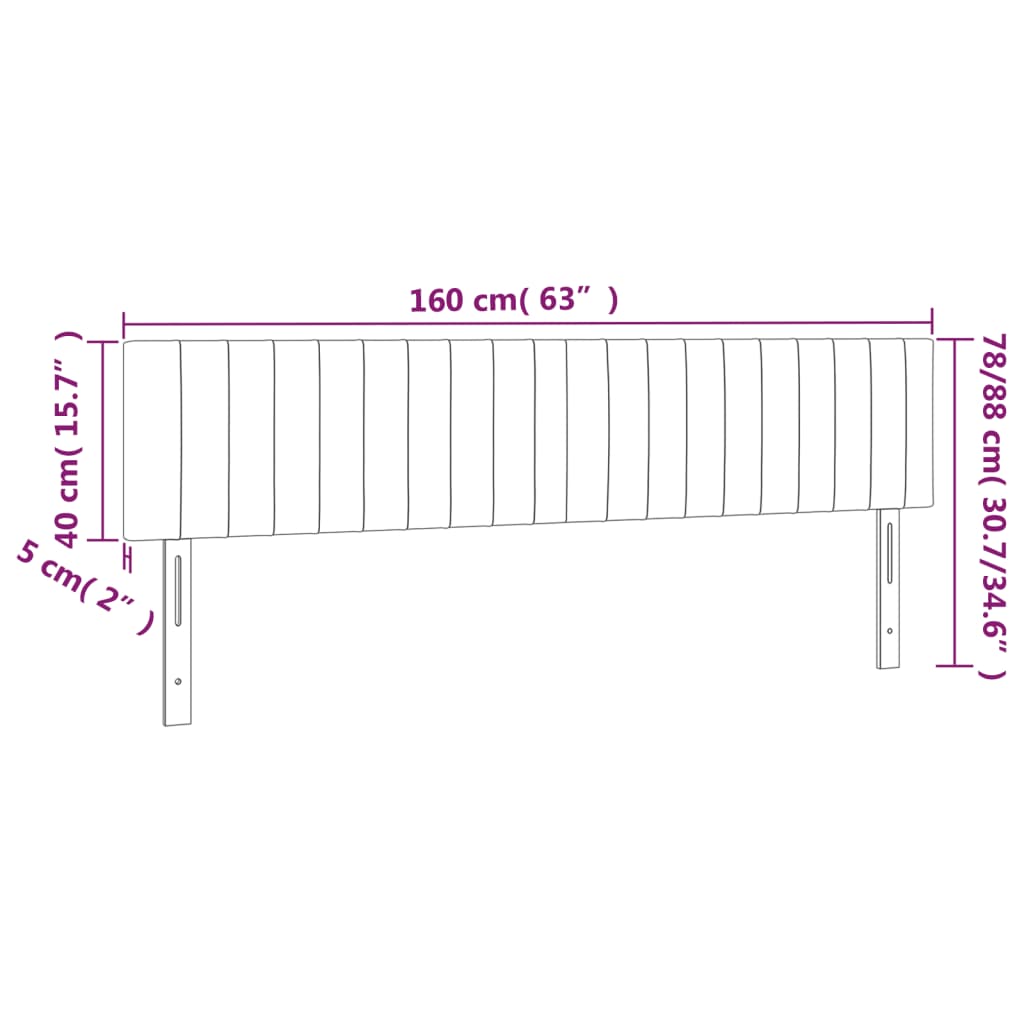 vidaXL Têtes de lit 2 pcs Bleu 80x5x78/88 cm Tissu