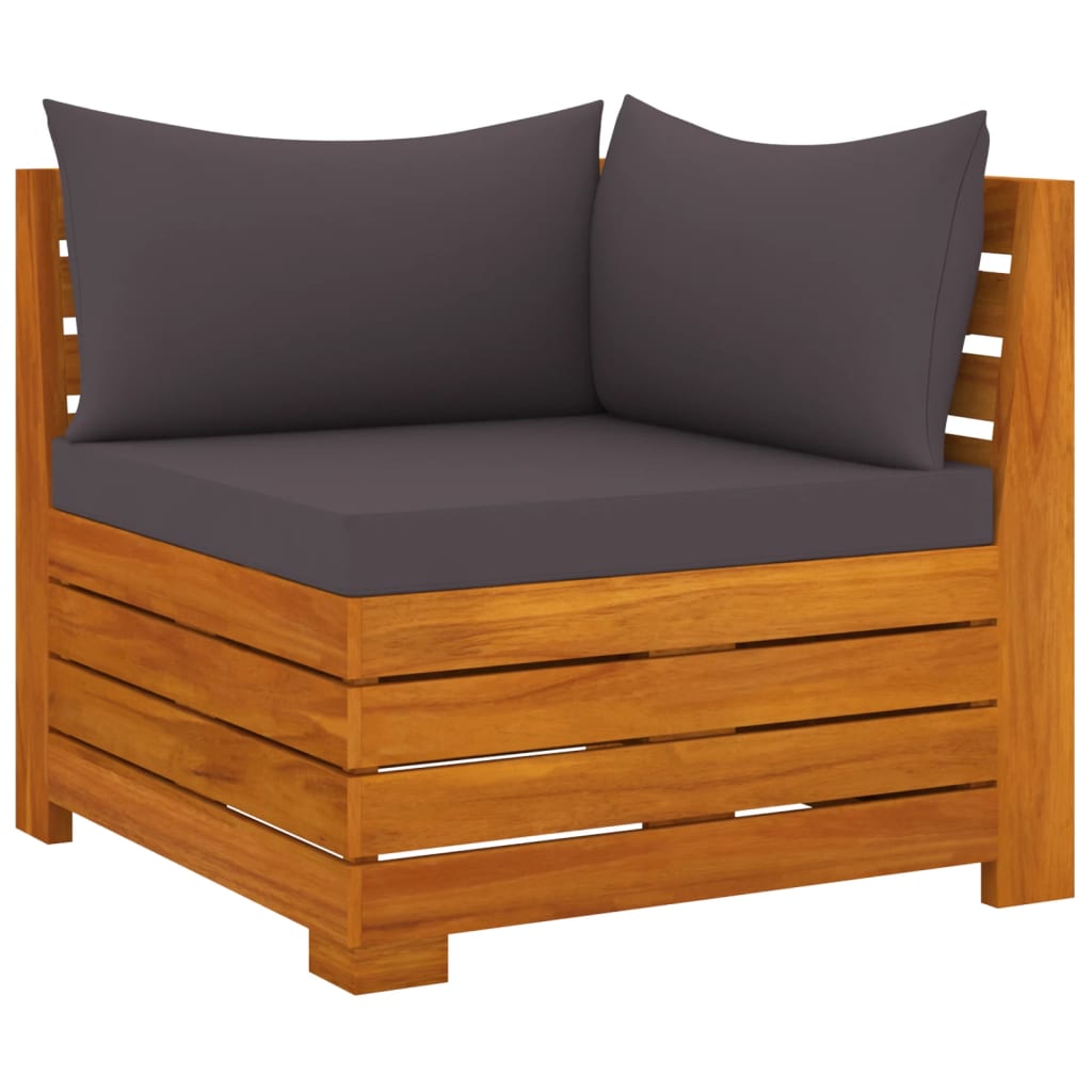 vidaXL Salon de jardin 3 pcs avec coussins Bois d'acacia massif