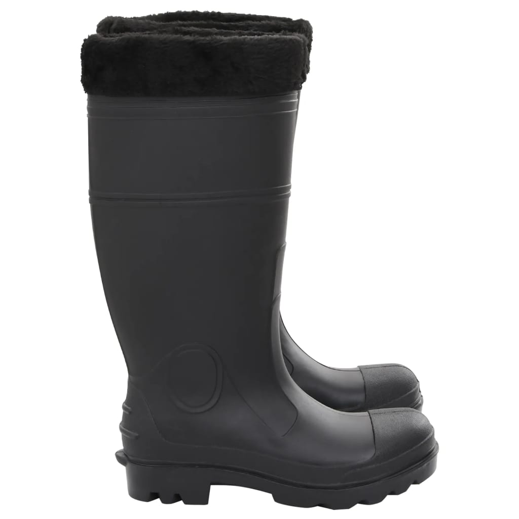 vidaXL Bottes de pluie avec chaussettes amovibles noir taille 40 PVC