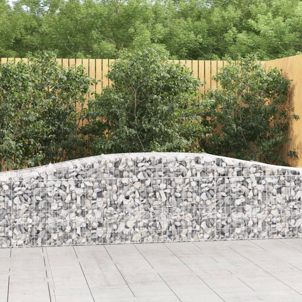 vidaXL Paniers à gabions arqués 4 pcs 400x50x60/80 cm Fer galvanisé