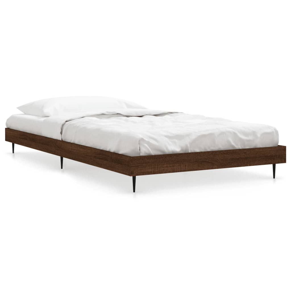 vidaXL Cadre de lit sans matelas chêne marron 90x190cm bois ingénierie