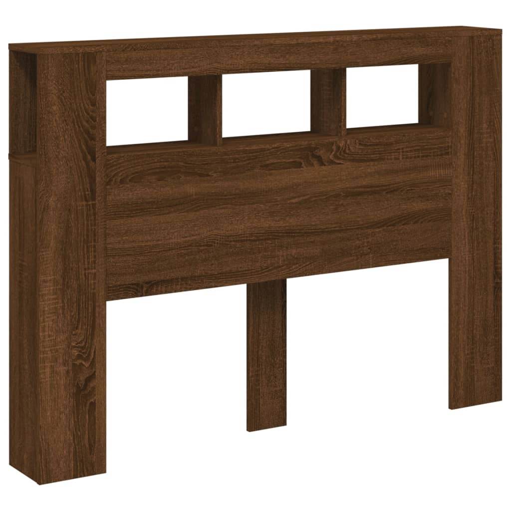 vidaXL Tête de lit à LED chêne marron 140x18,5x103,5cm bois ingénierie