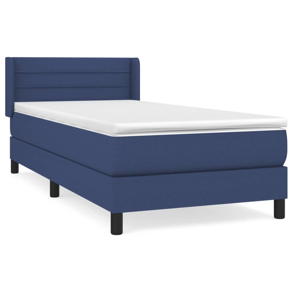 vidaXL Sommier à lattes de lit avec matelas Bleu 80x200 cm Tissu