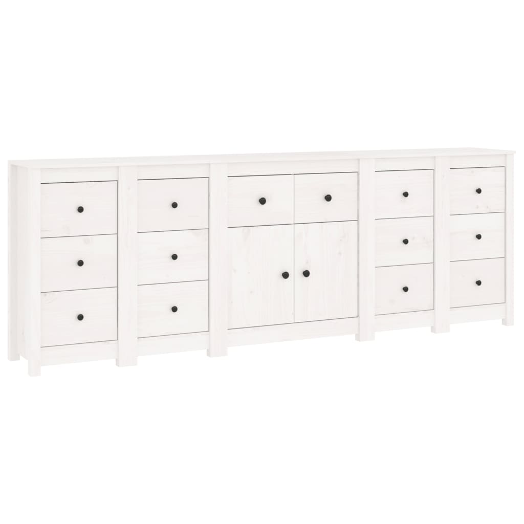 vidaXL Buffet Blanc 230x35x80 cm Bois massif de pin