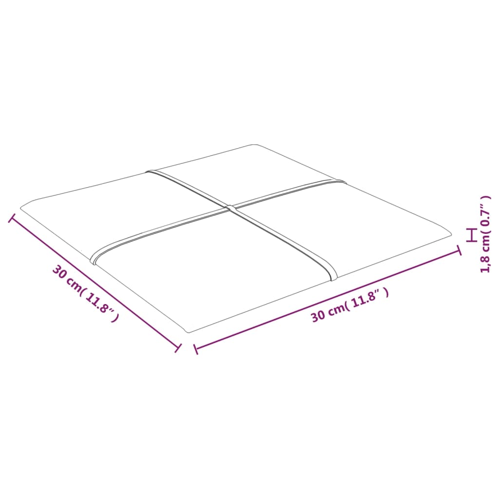 vidaXL Panneaux muraux 12 pcs Jaune 30x30 cm Velours 1,08 m²