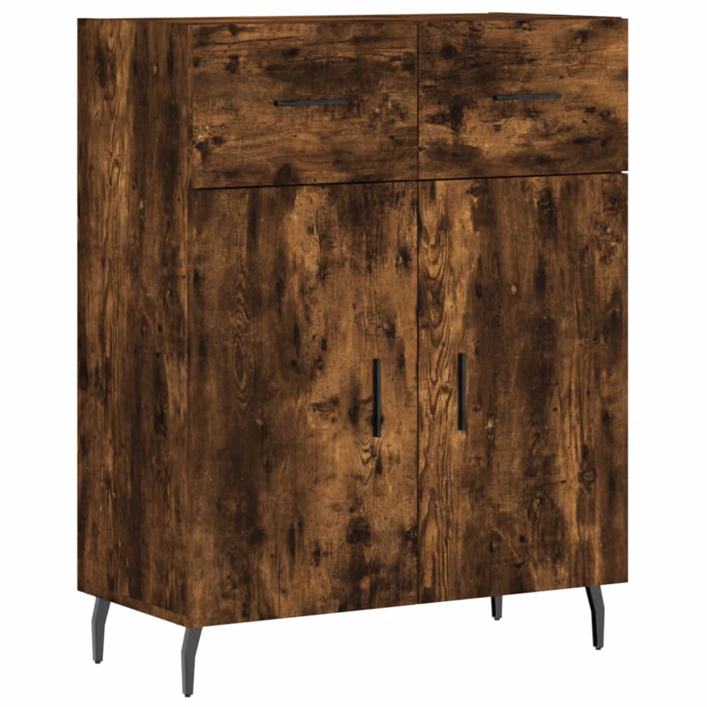 vidaXL Buffet haut Chêne fumé 69,5x34x180 cm Bois d'ingénierie