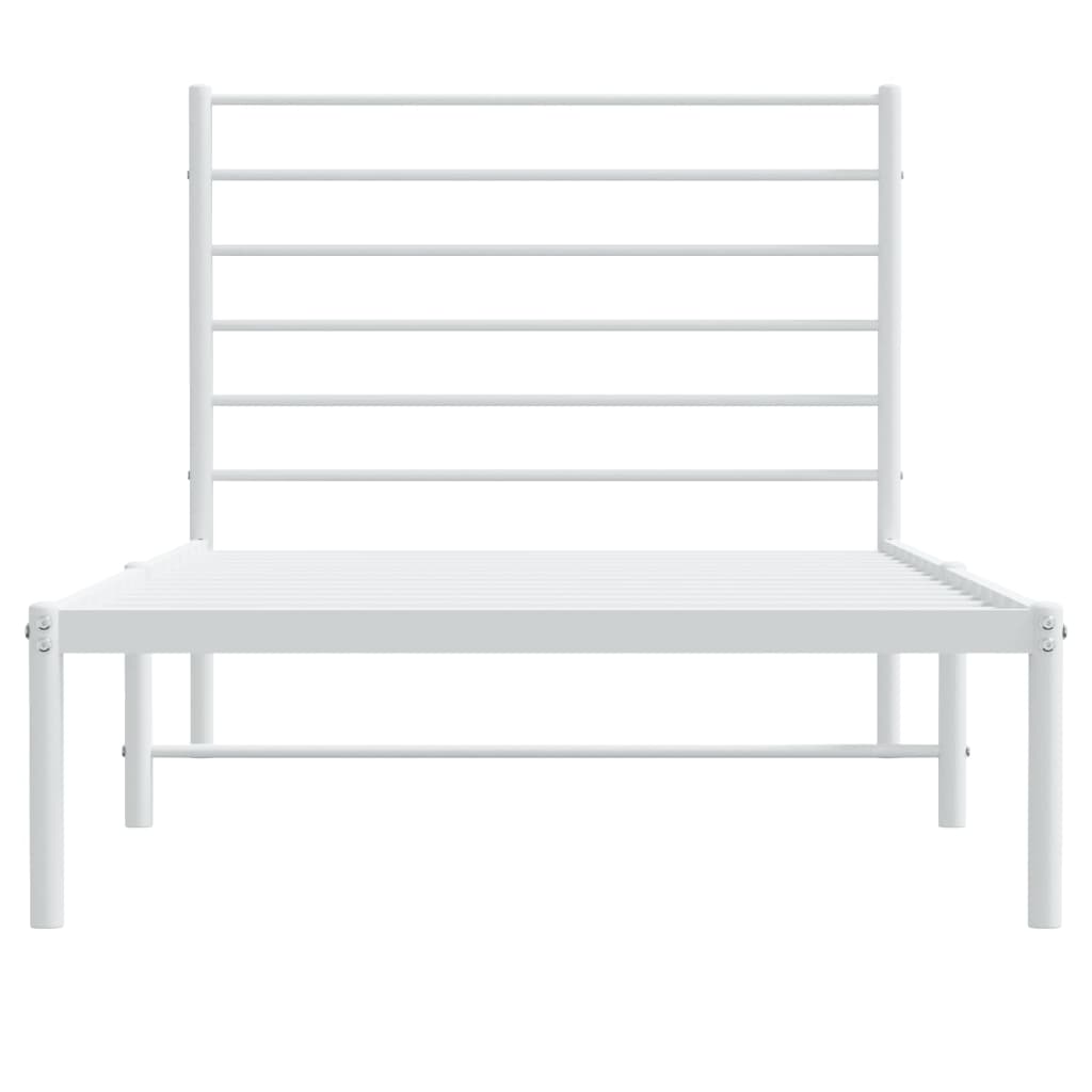 vidaXL Cadre de lit métal sans matelas et tête de lit blanc 100x190 cm