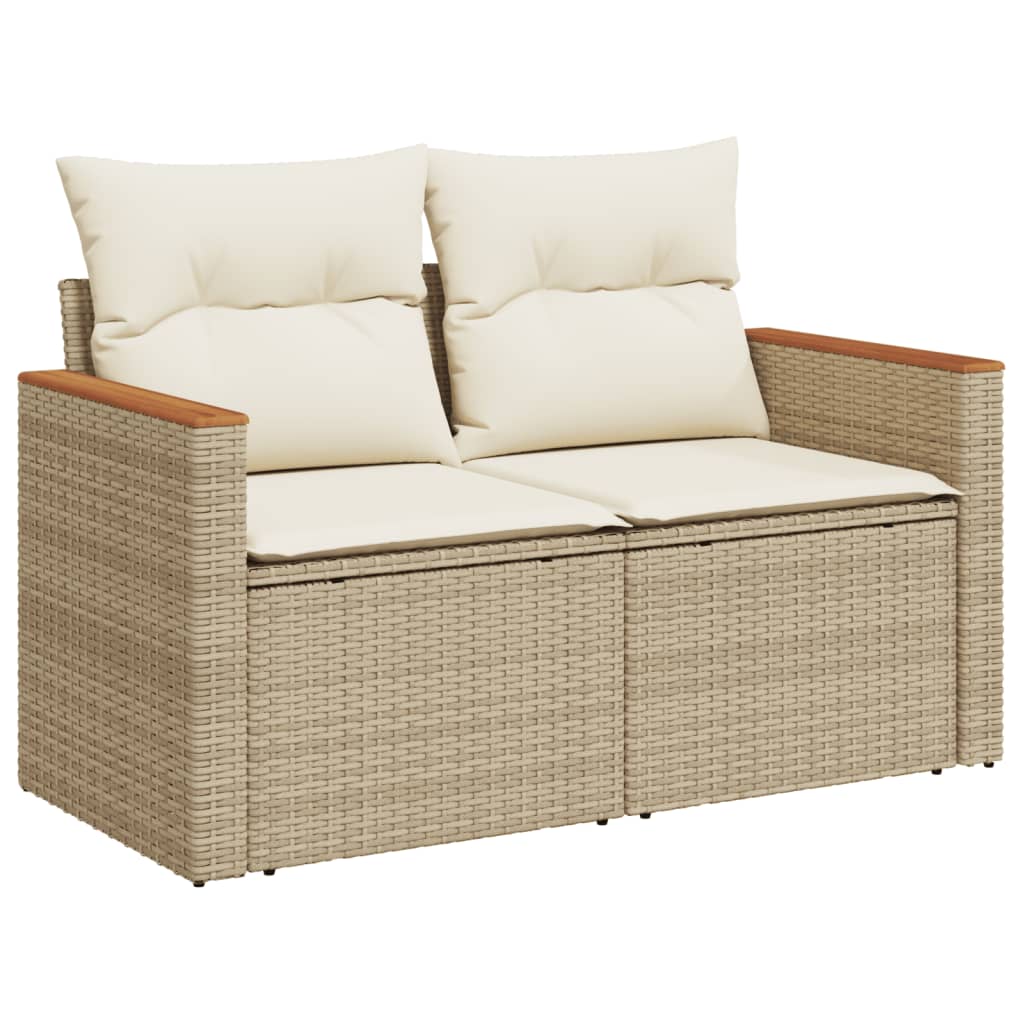 vidaXL Salon de jardin avec coussins 6 pcs beige résine tressée