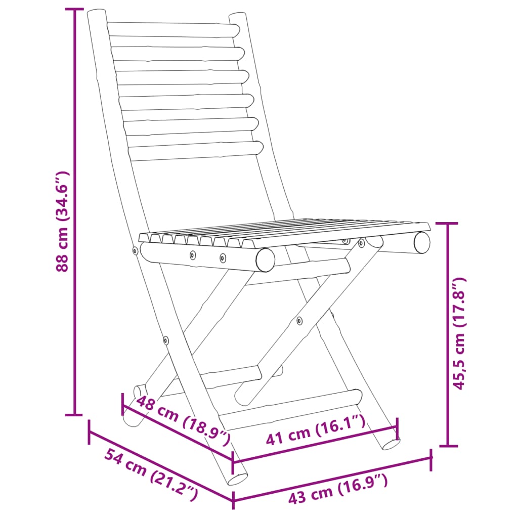 vidaXL Ensemble de bistro 3 pcs bambou