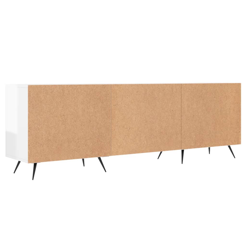 vidaXL Meuble TV blanc brillant 150x30x50 cm bois d'ingénierie