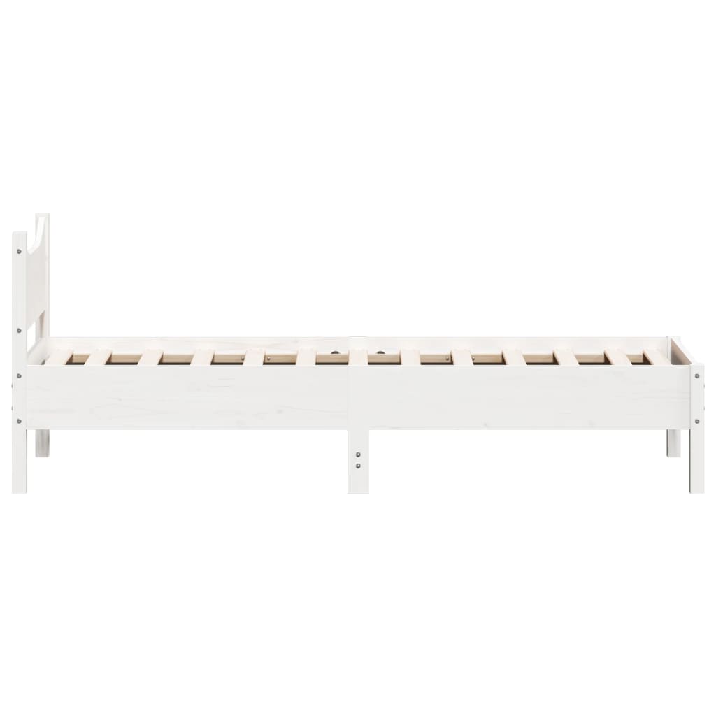 vidaXL Cadre de lit sans matelas blanc 75x190 cm bois de pin massif