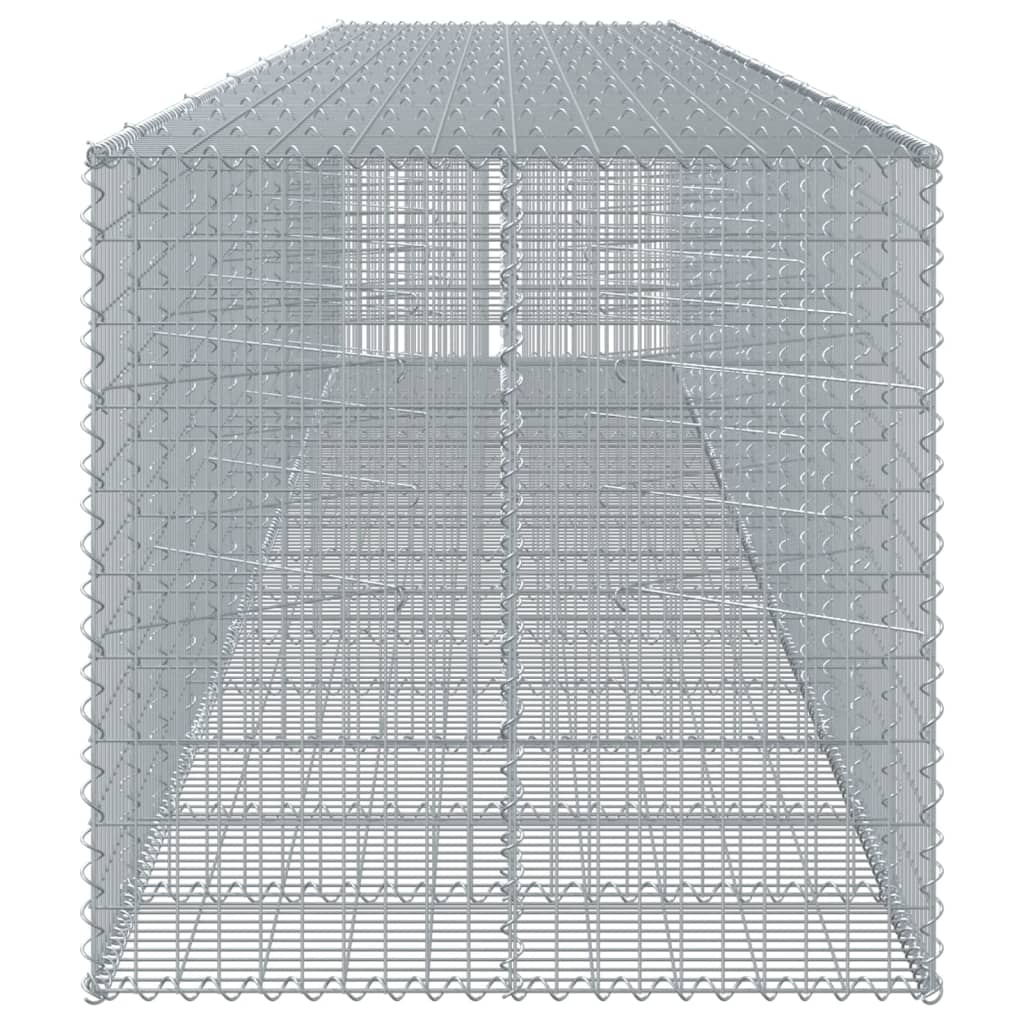 vidaXL Panier gabion avec couvercle 750x100x100 cm fer galvanisé