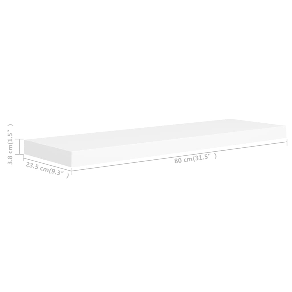 vidaXL Étagère flottante murale blanc 80x23,5x3,8 cm MDF