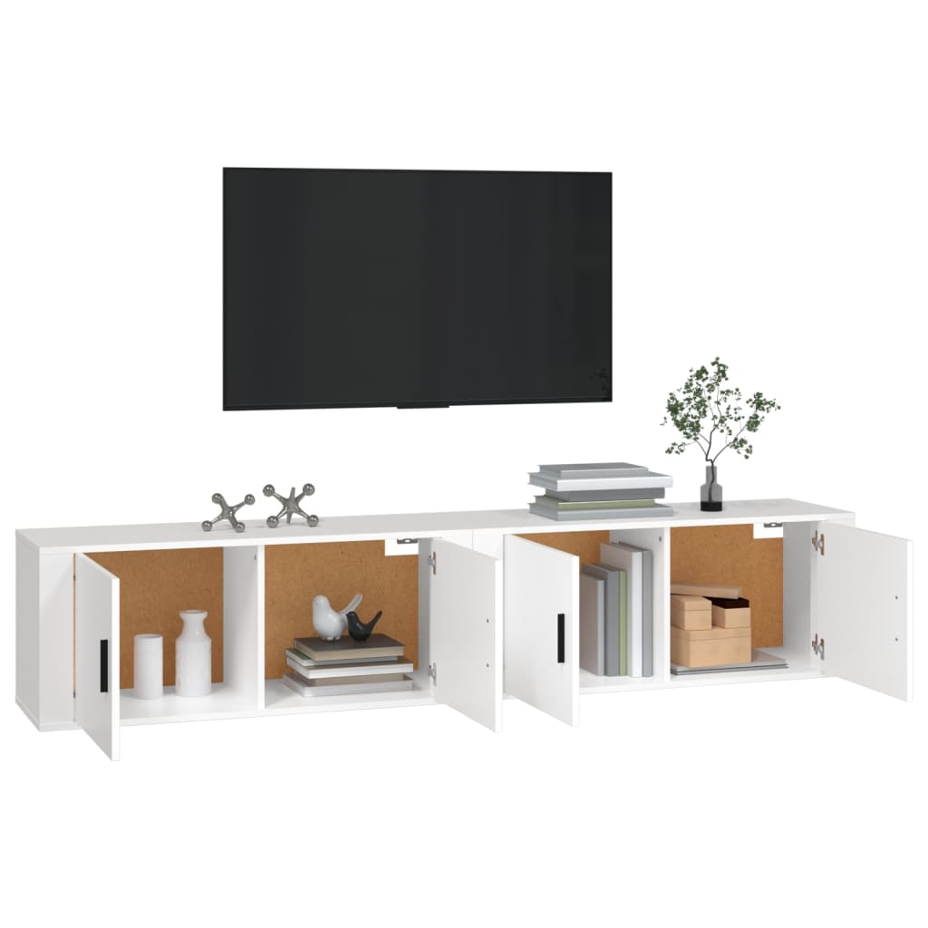 vidaXL Meubles TV muraux 2 pcs blanc 100x34,5x40 cm