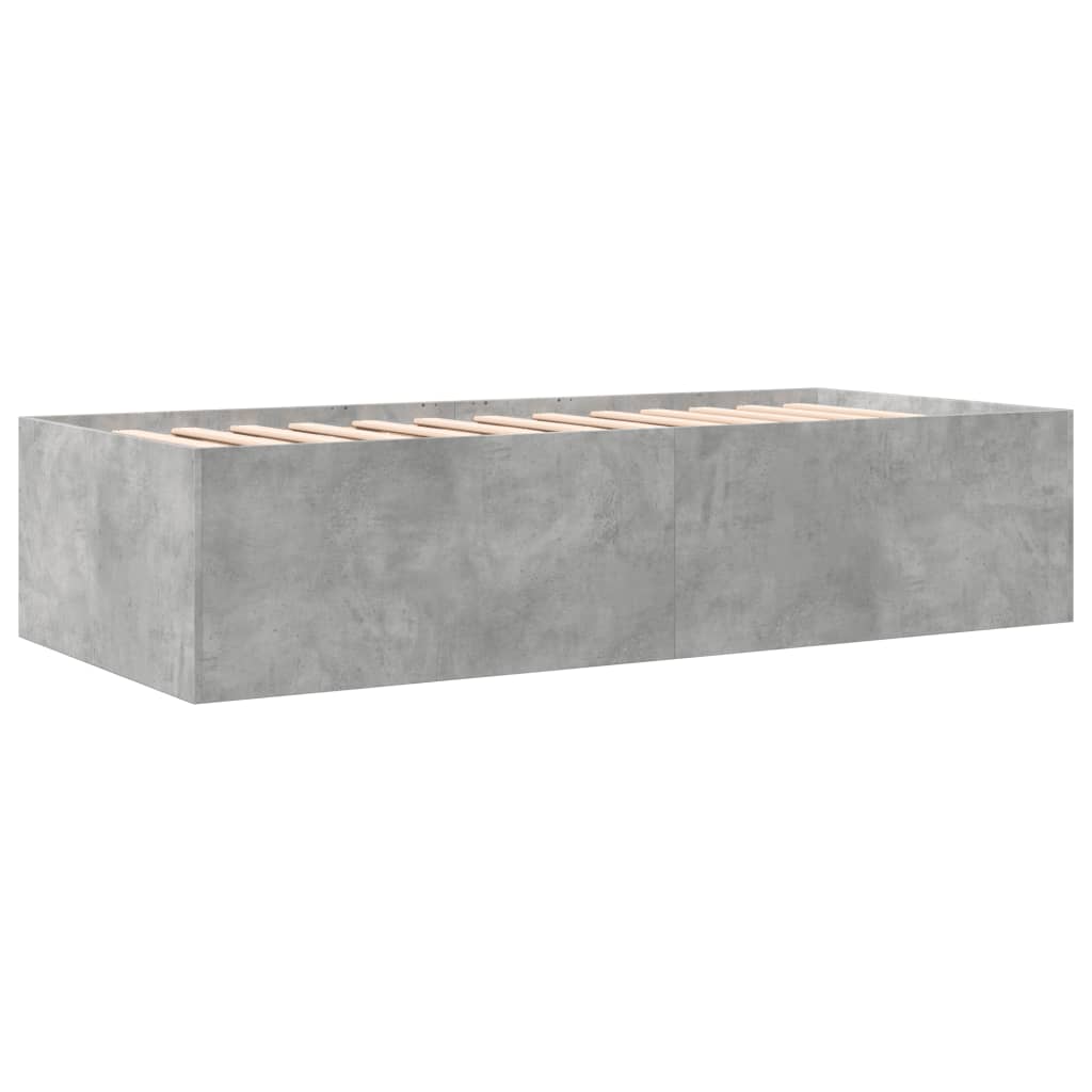 vidaXL Lit de jour avec tiroirs sans matelas gris béton 75x190 cm