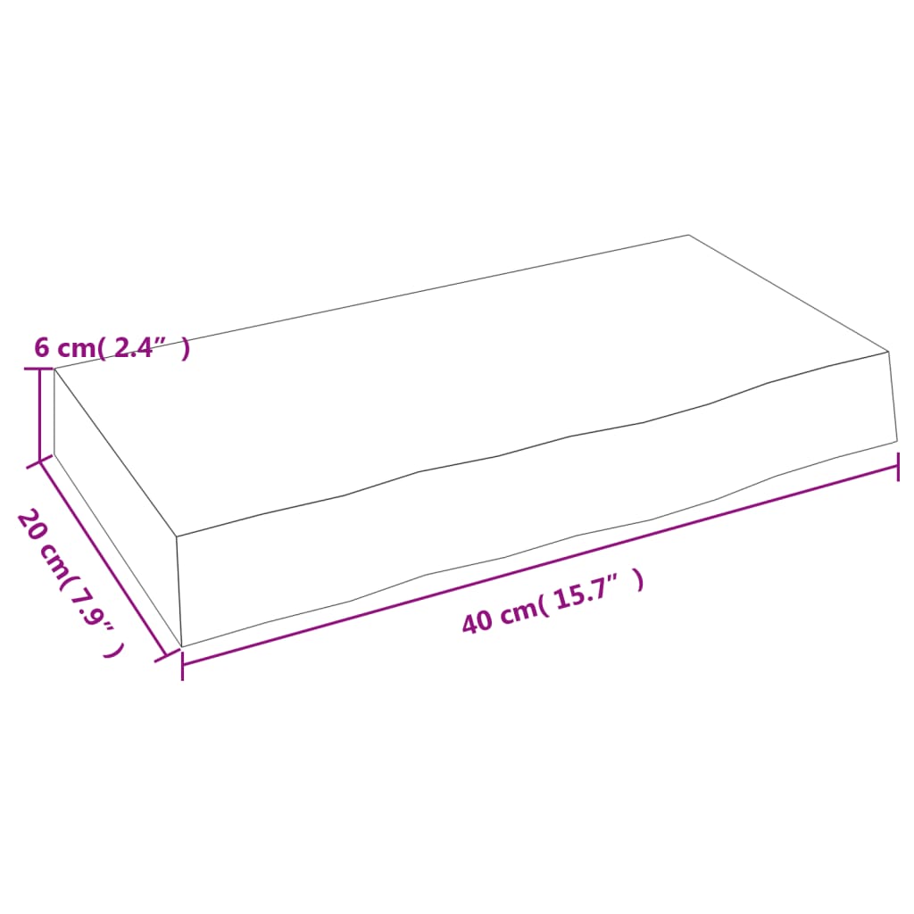 vidaXL Étagère murale 40x20x6 cm bois de chêne massif non traité