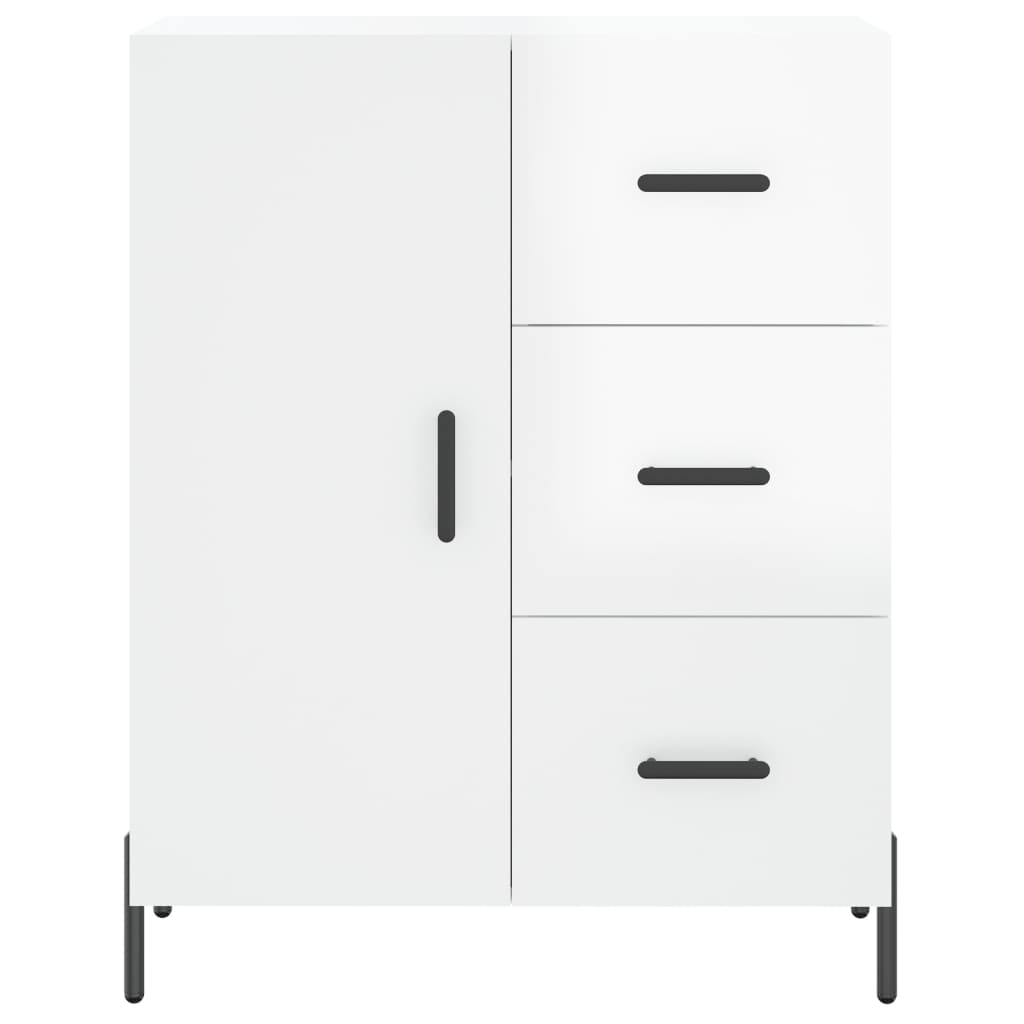 vidaXL Buffet haut Blanc brillant 69,5x34x180 cm Bois d'ingénierie