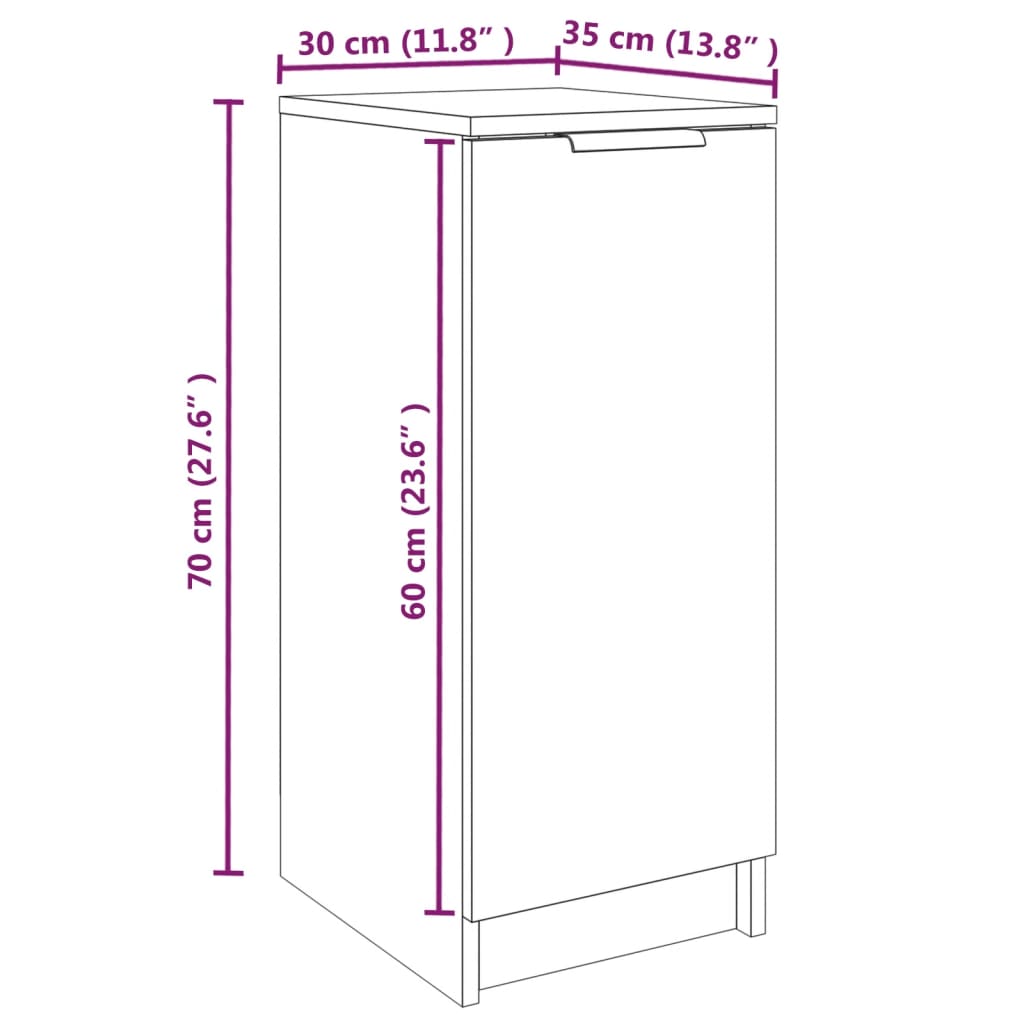 vidaXL Armoire à chaussures noir 30x35x70 cm bois d'ingénierie