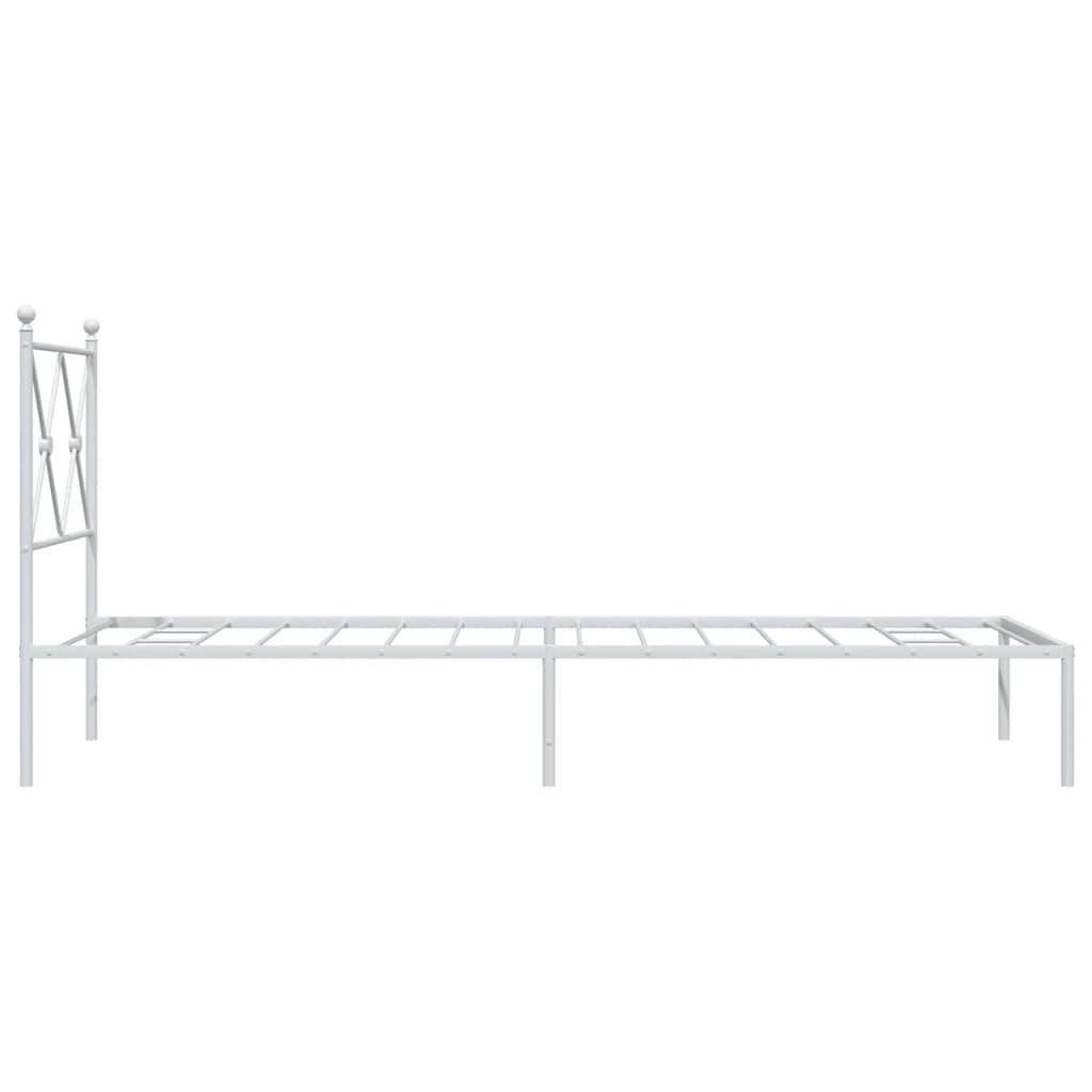 vidaXL Cadre de lit métal sans matelas avec tête de lit blanc 75x190cm