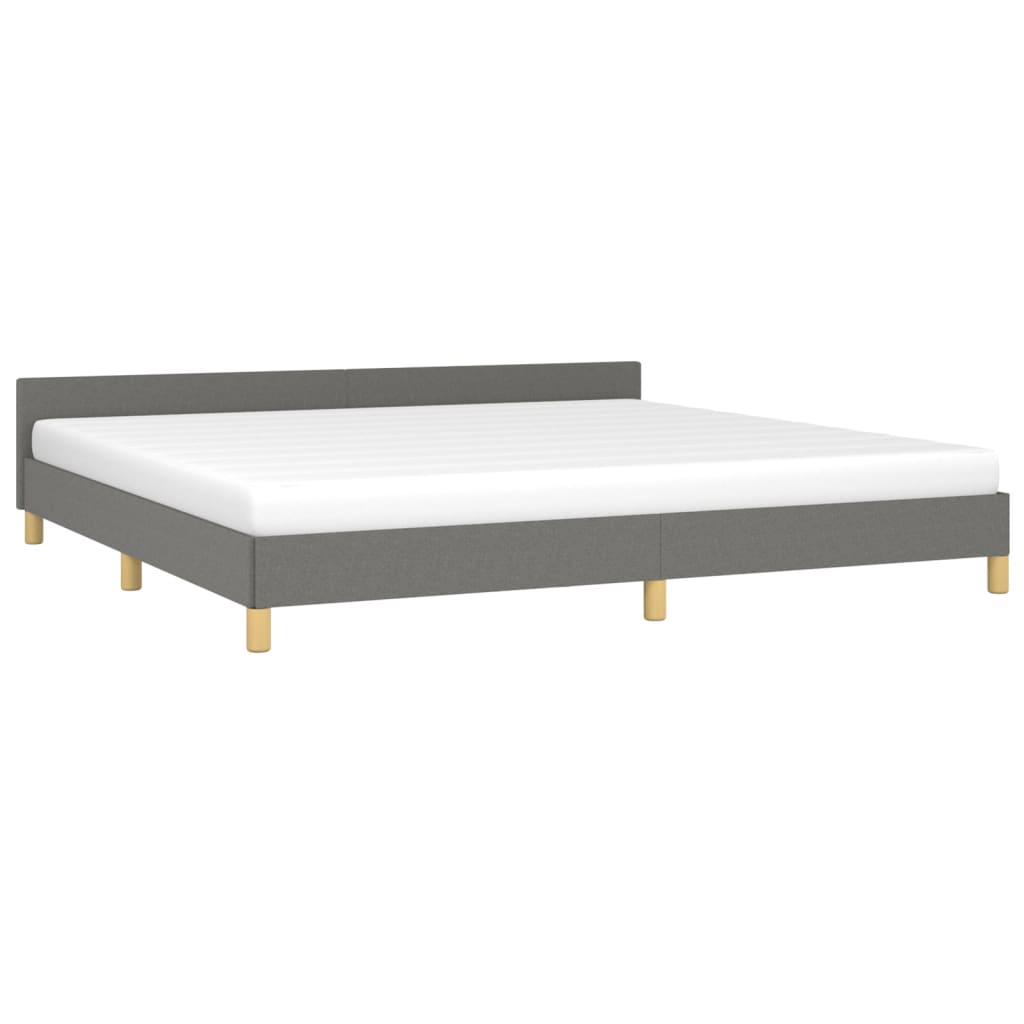 vidaXL Cadre de lit sans matelas gris foncé 200x200 cm tissu