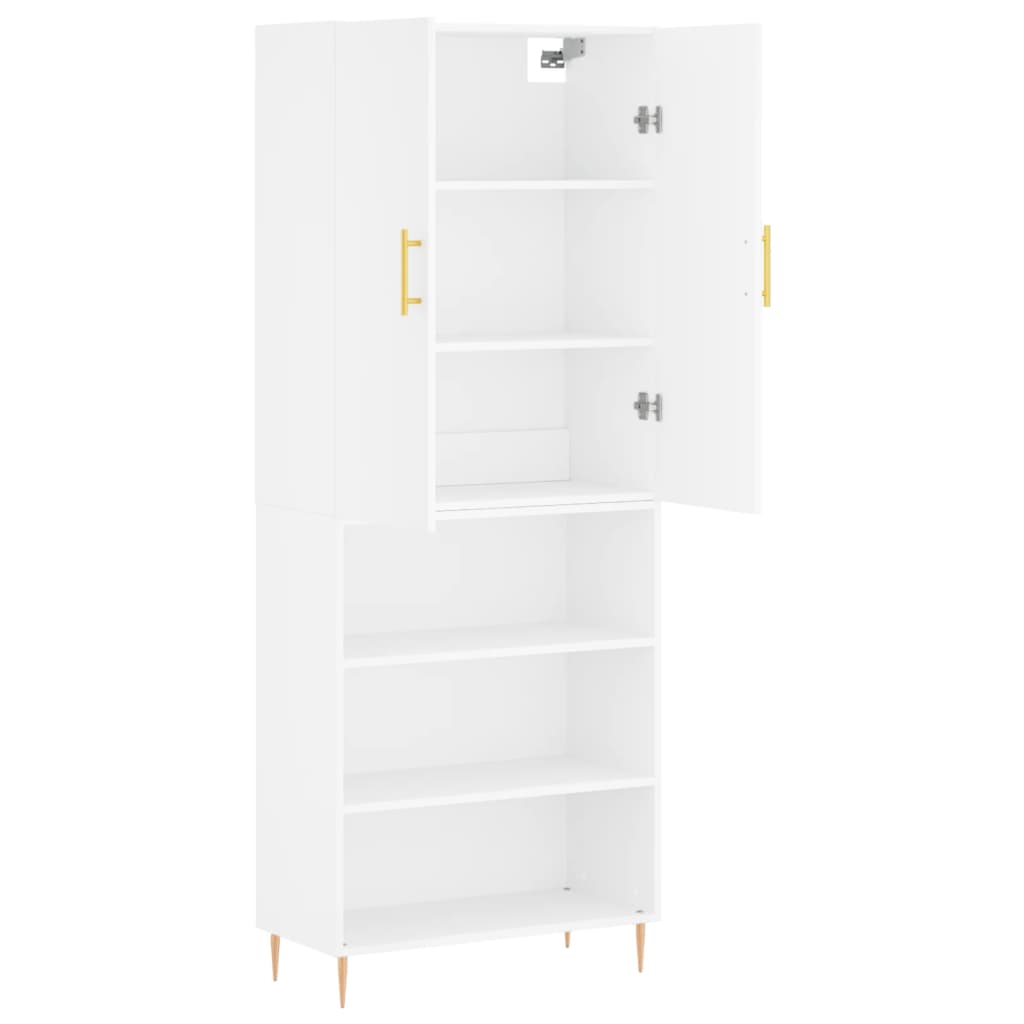 vidaXL Buffet haut Blanc 69,5x34x180 cm Bois d'ingénierie