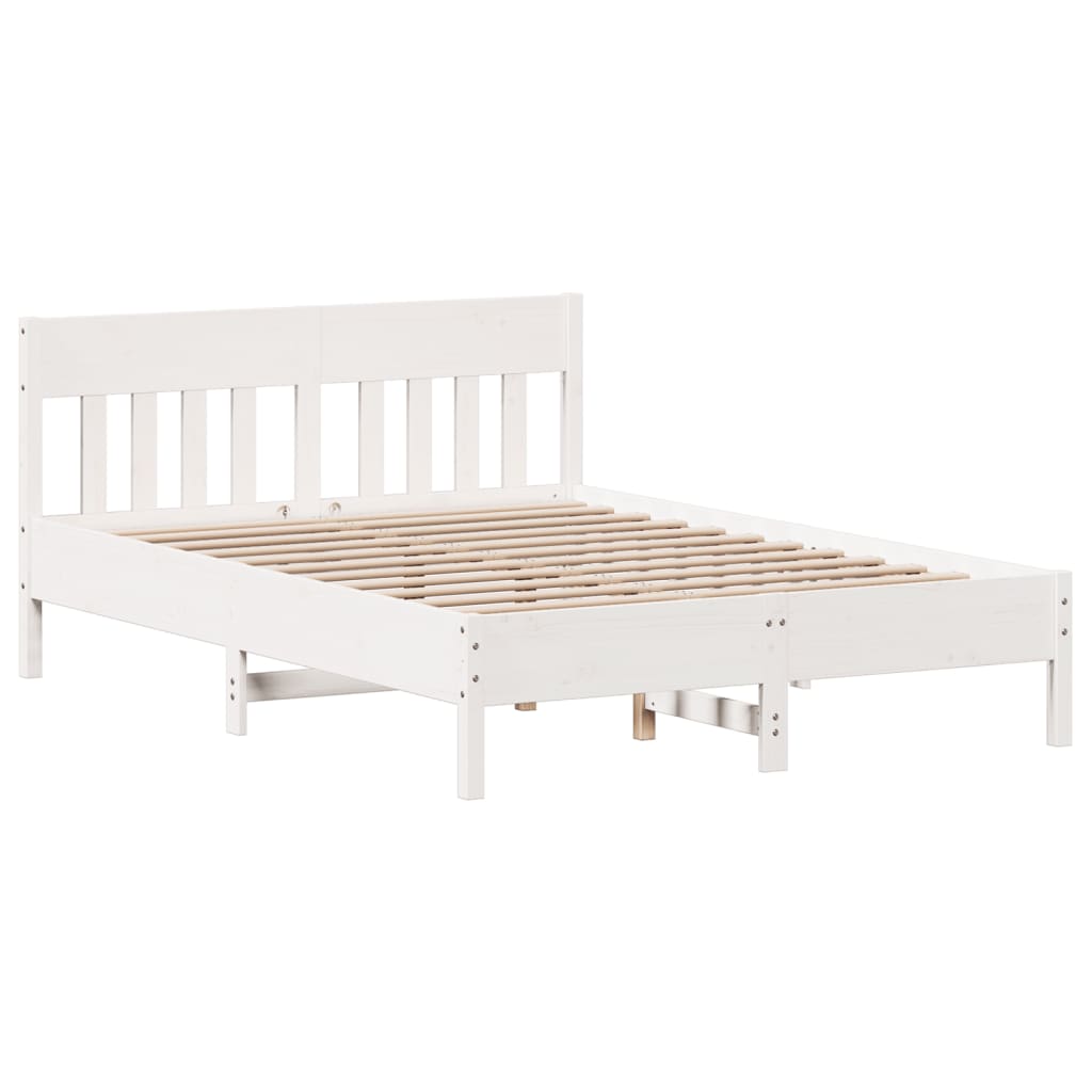 vidaXL Cadre de lit sans matelas blanc 140x200 cm bois de pin massif