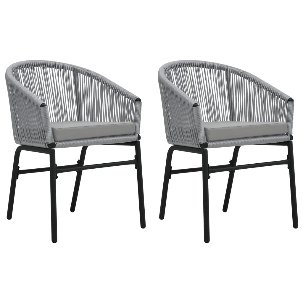 vidaXL Chaises de jardin lot de 2 Anthracite Rotin PE